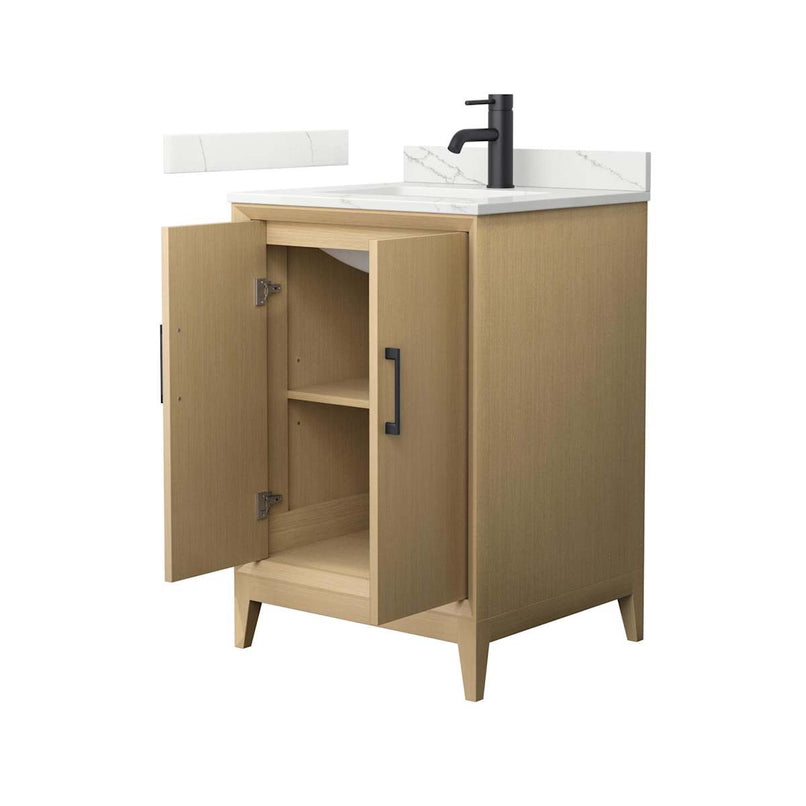 Janna 24" Free Standing Single Basin Vanity Set with Cabinet and Quartz Vanity Top - image 2