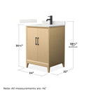 Janna 24" Free Standing Single Basin Vanity Set with Cabinet and Quartz Vanity Top - image 4