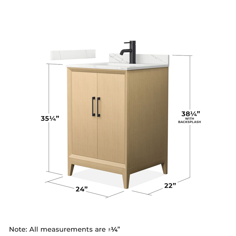 Janna 24" Free Standing Single Basin Vanity Set with Cabinet and Quartz Vanity Top - image 4
