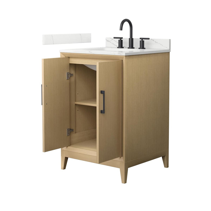 Janna 24" Free Standing Single Basin Vanity Set with Cabinet and Quartz Vanity Top - image 2
