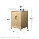 Janna 24" Free Standing Single Basin Vanity Set with Cabinet and Quartz Vanity Top - image 4