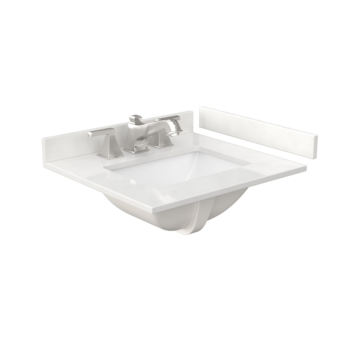 Janna 24" Free Standing Single Basin Vanity Set with Cabinet and Quartz Vanity Top