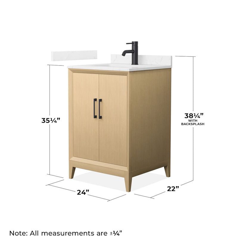 Janna 24" Free Standing Single Basin Vanity Set with Cabinet and Cultured Marble Vanity Top - image 4