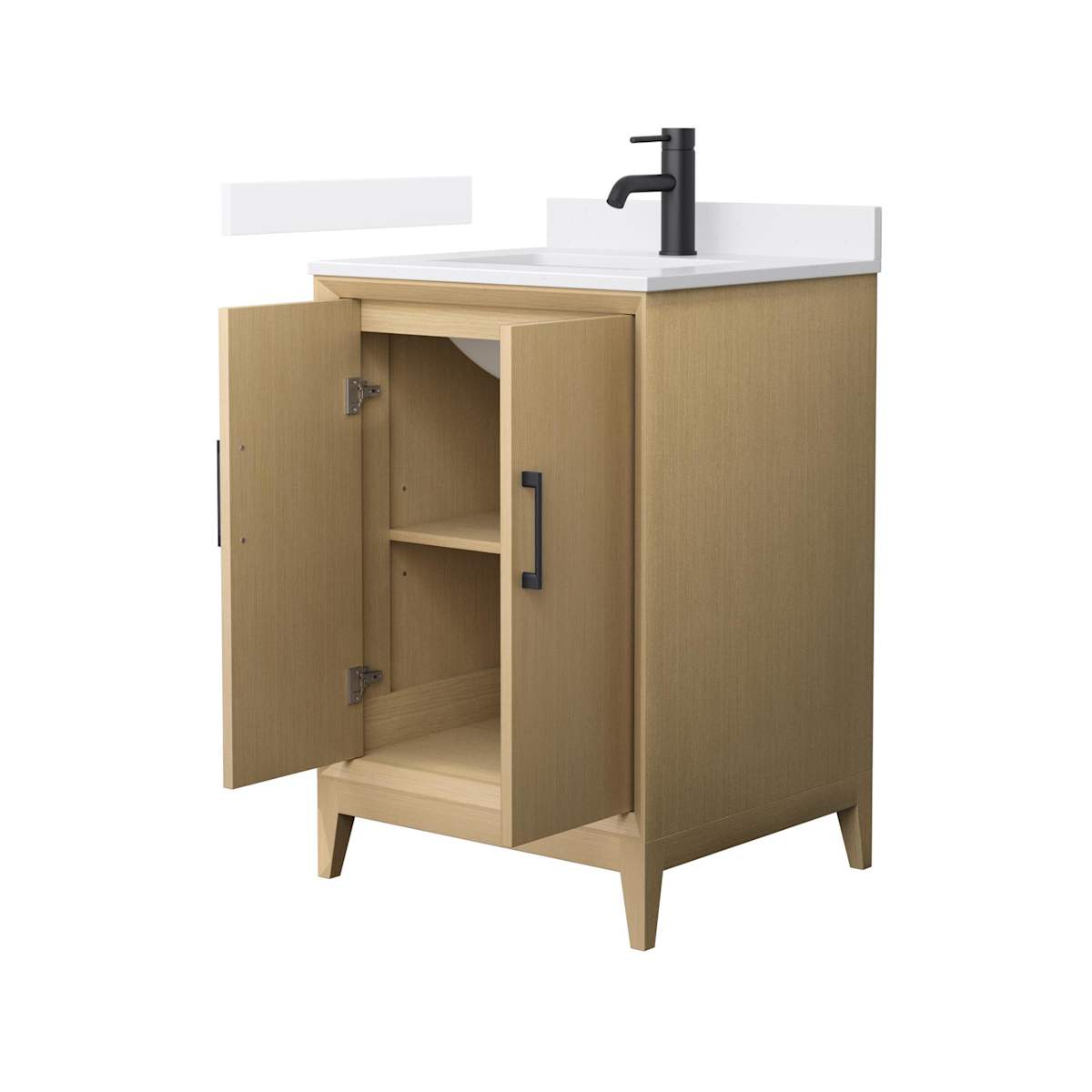 Janna 24" Free Standing Single Basin Vanity Set with Cabinet and Cultured Marble Vanity Top