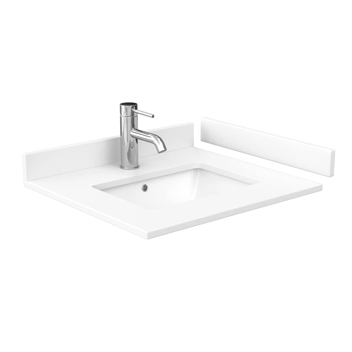 Janna 24" Free Standing Single Basin Vanity Set with Cabinet and Cultured Marble Vanity Top