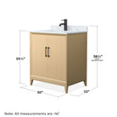 Janna 30" Free Standing Single Basin Vanity Set with Cabinet and Marble Vanity Top - image 4