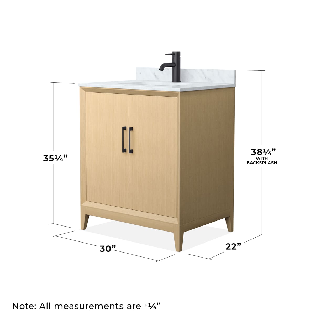 Janna 30" Free Standing Single Basin Vanity Set with Cabinet and Marble Vanity Top
