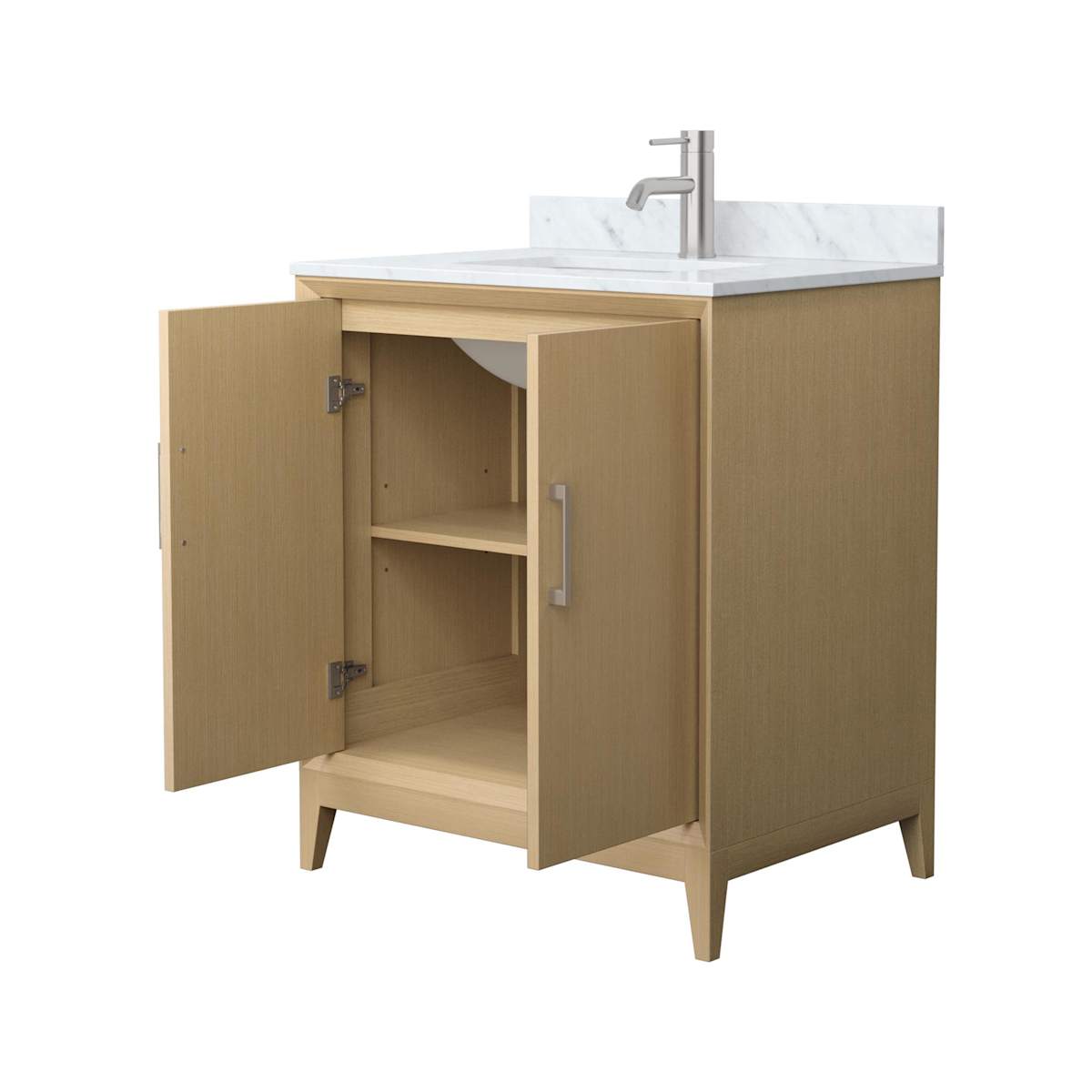 Janna 30" Free Standing Single Basin Vanity Set with Cabinet and Marble Vanity Top