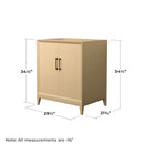 Janna 30" Single Free Standing Vanity Cabinet Only - Less Vanity Top - image 3
