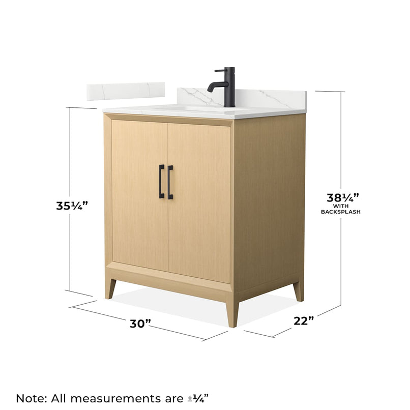 Janna 30" Free Standing Single Basin Vanity Set with Cabinet and Quartz Vanity Top - image 4