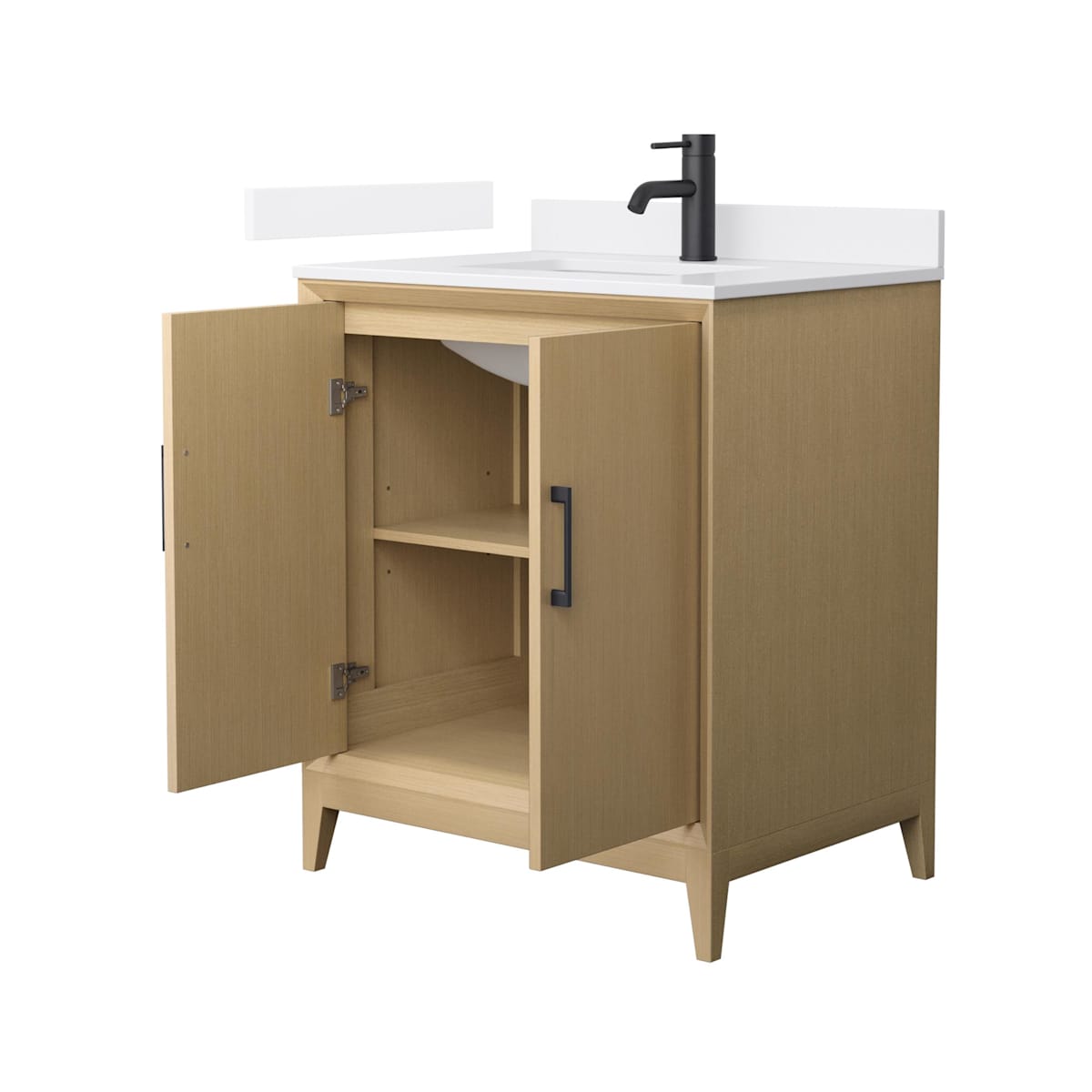 Janna 30" Free Standing Single Basin Vanity Set with Cabinet and Quartz Vanity Top