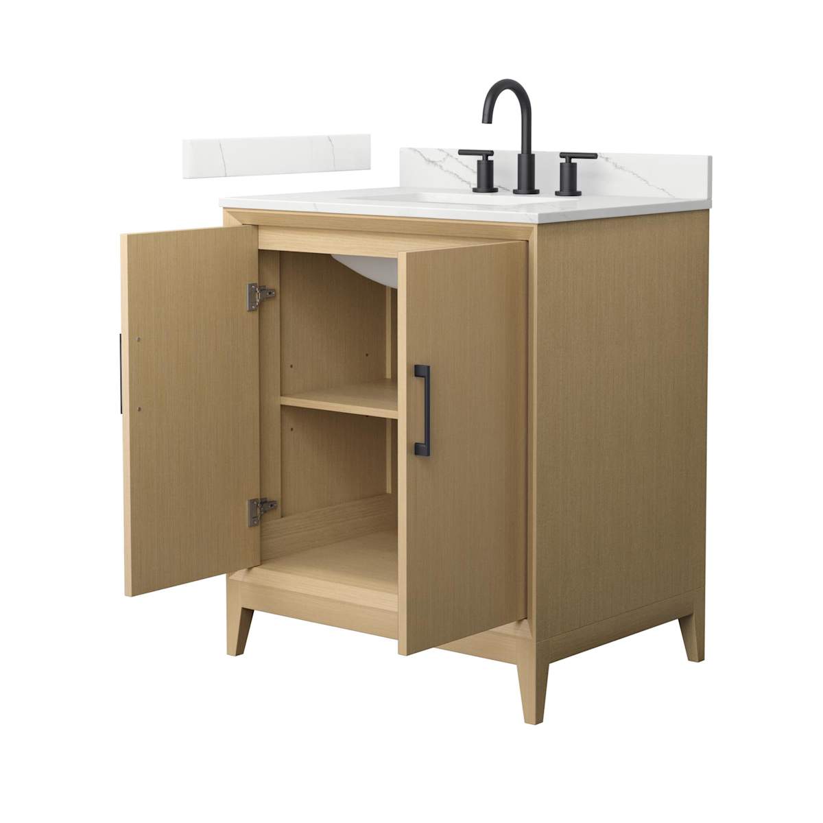 Janna 30" Free Standing Single Basin Vanity Set with Cabinet and Quartz Vanity Top