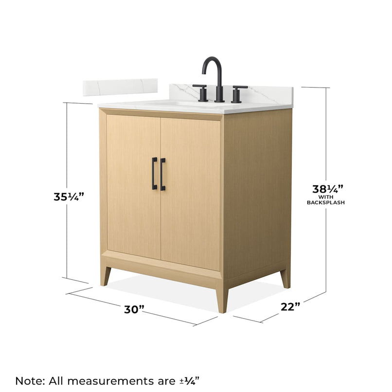 Janna 30" Free Standing Single Basin Vanity Set with Cabinet and Quartz Vanity Top - image 4