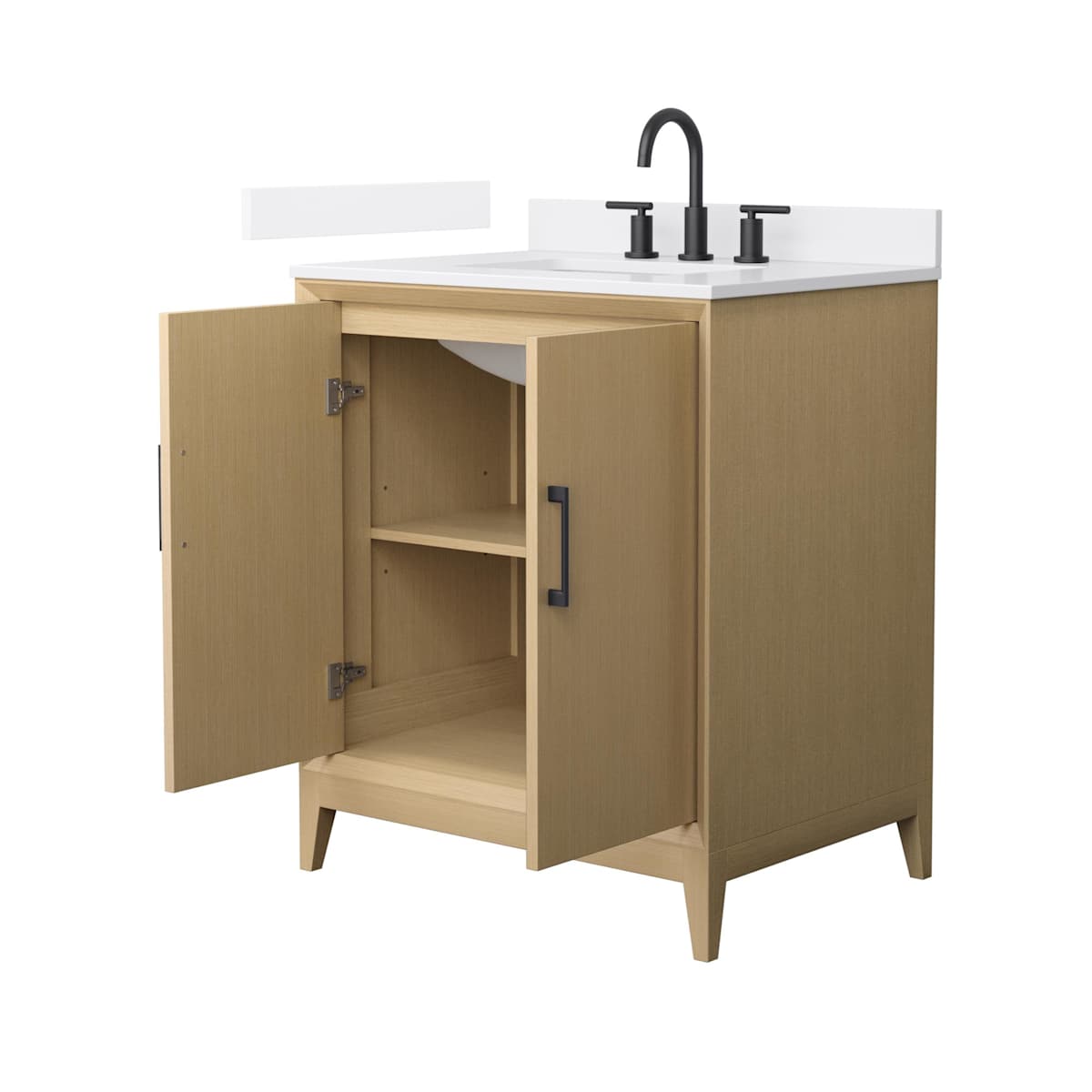 Janna 30" Free Standing Single Basin Vanity Set with Cabinet and Quartz Vanity Top