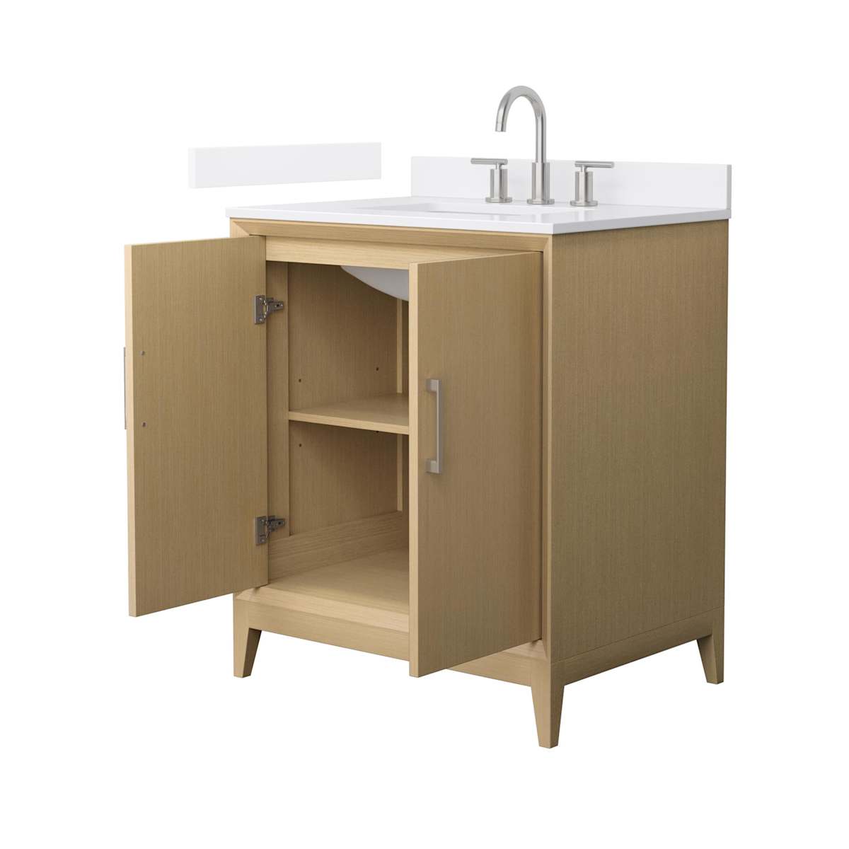 Janna 30" Free Standing Single Basin Vanity Set with Cabinet and Quartz Vanity Top