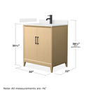 Janna 30" Free Standing Single Basin Vanity Set with Cabinet and Cultured Marble Vanity Top - image 4