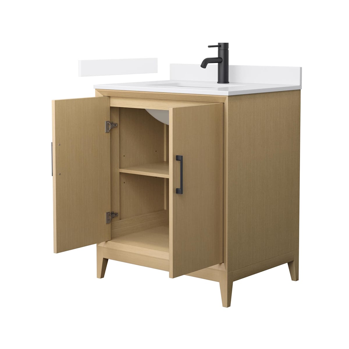 Janna 30" Free Standing Single Basin Vanity Set with Cabinet and Cultured Marble Vanity Top