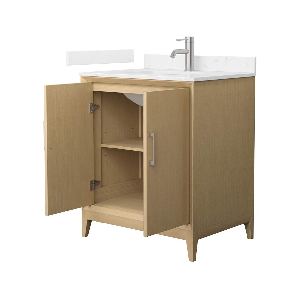 Janna 30" Free Standing Single Basin Vanity Set with Cabinet and Cultured Marble Vanity Top