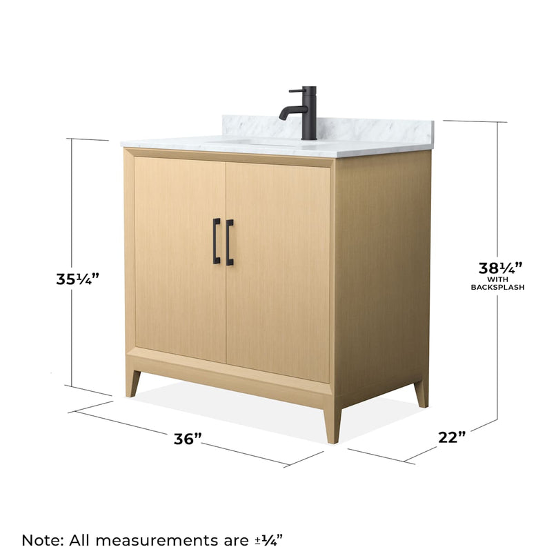 Janna 36" Free Standing Single Basin Vanity Set with Cabinet and Marble Vanity Top - image 4