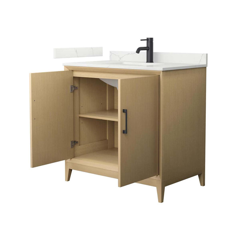 Janna 36" Free Standing Single Basin Vanity Set with Cabinet and Quartz Vanity Top - image 2