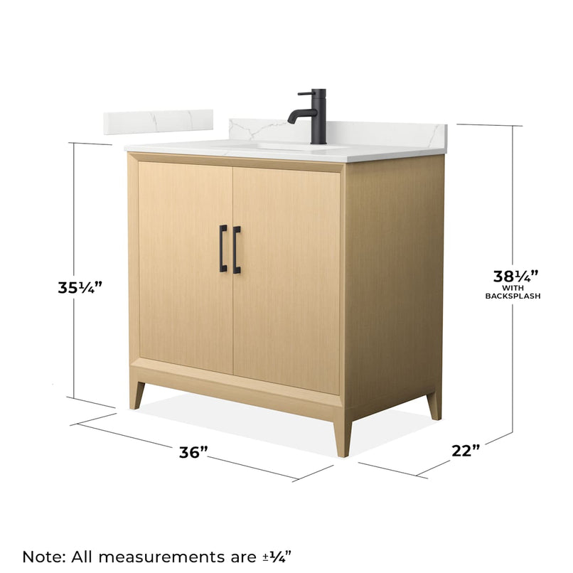 Janna 36" Free Standing Single Basin Vanity Set with Cabinet and Quartz Vanity Top - image 4