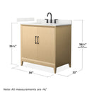 Janna 36" Free Standing Single Basin Vanity Set with Cabinet and Quartz Vanity Top - image 4