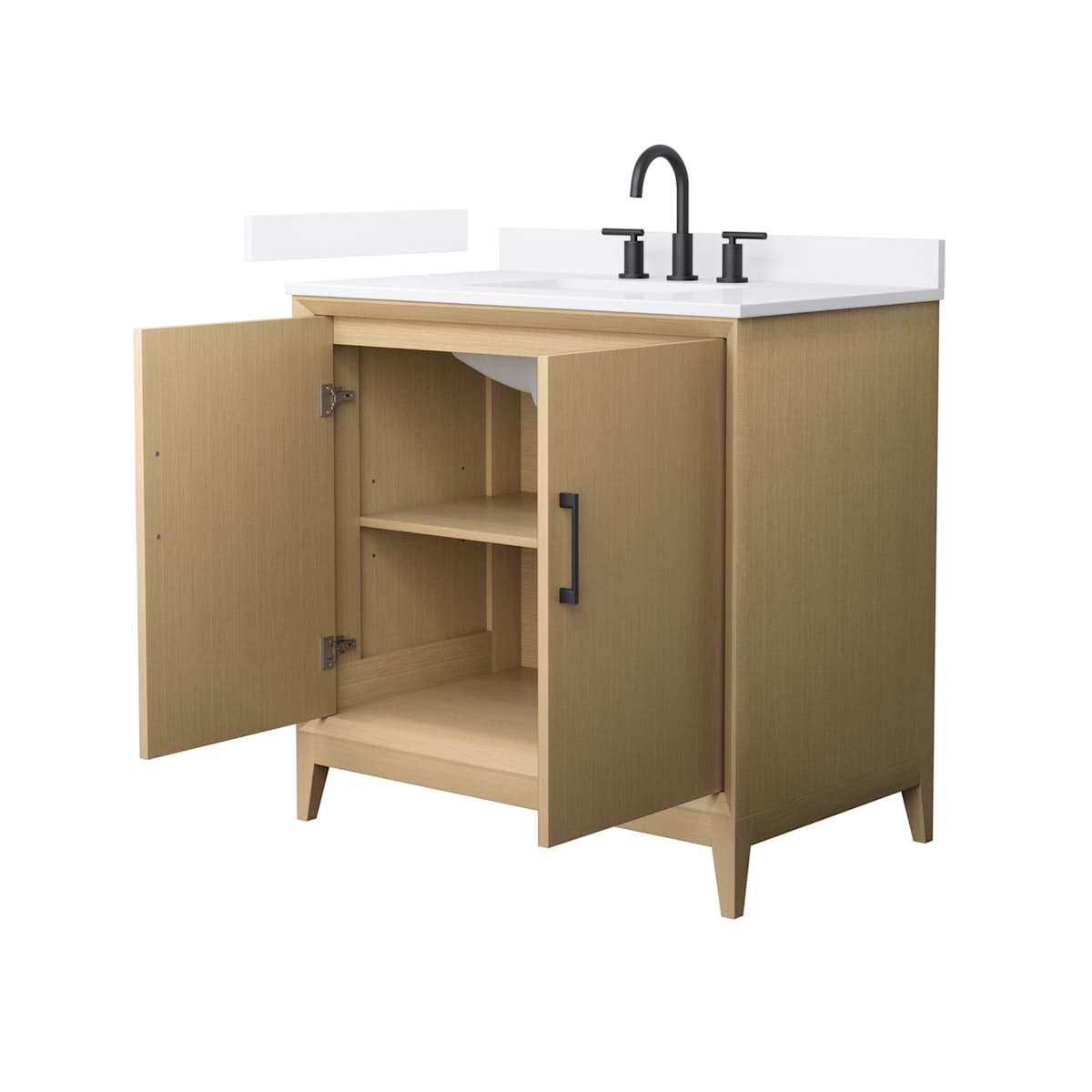 Janna 36" Free Standing Single Basin Vanity Set with Cabinet and Quartz Vanity Top