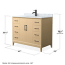 Janna 42" Free Standing Single Basin Vanity Set with Cabinet and Marble Vanity Top - image 4