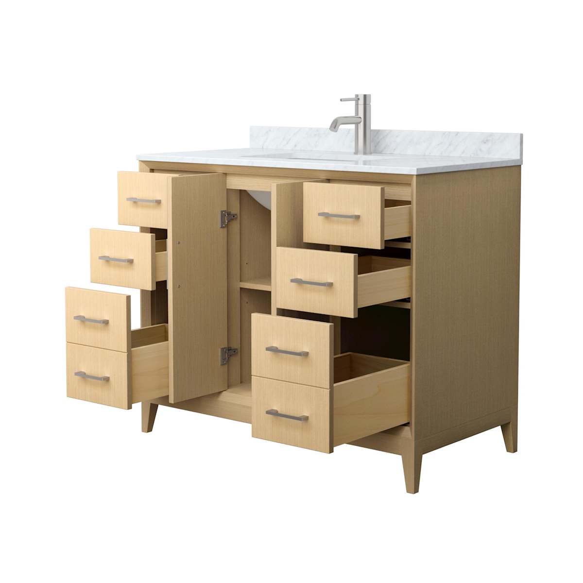 Janna 42" Free Standing Single Basin Vanity Set with Cabinet and Marble Vanity Top