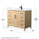 Janna 42" Free Standing Single Basin Vanity Set with Cabinet and Cultured Marble Vanity Top - image 4