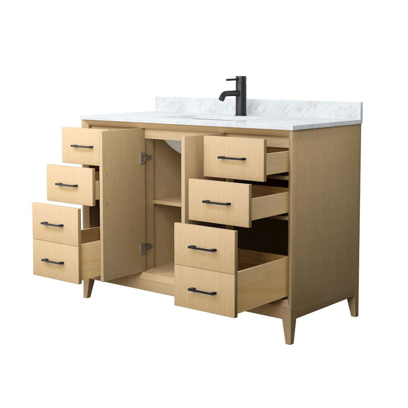 Janna 48" Free Standing Single Basin Vanity Set with Cabinet and Marble Vanity Top - image 2