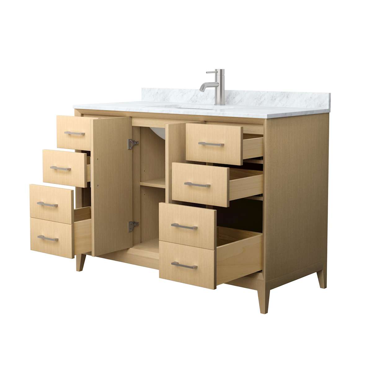 Janna 48" Free Standing Single Basin Vanity Set with Cabinet and Marble Vanity Top