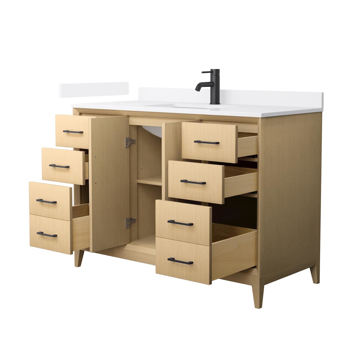 Janna 48" Free Standing Single Basin Vanity Set with Cabinet and Quartz Vanity Top