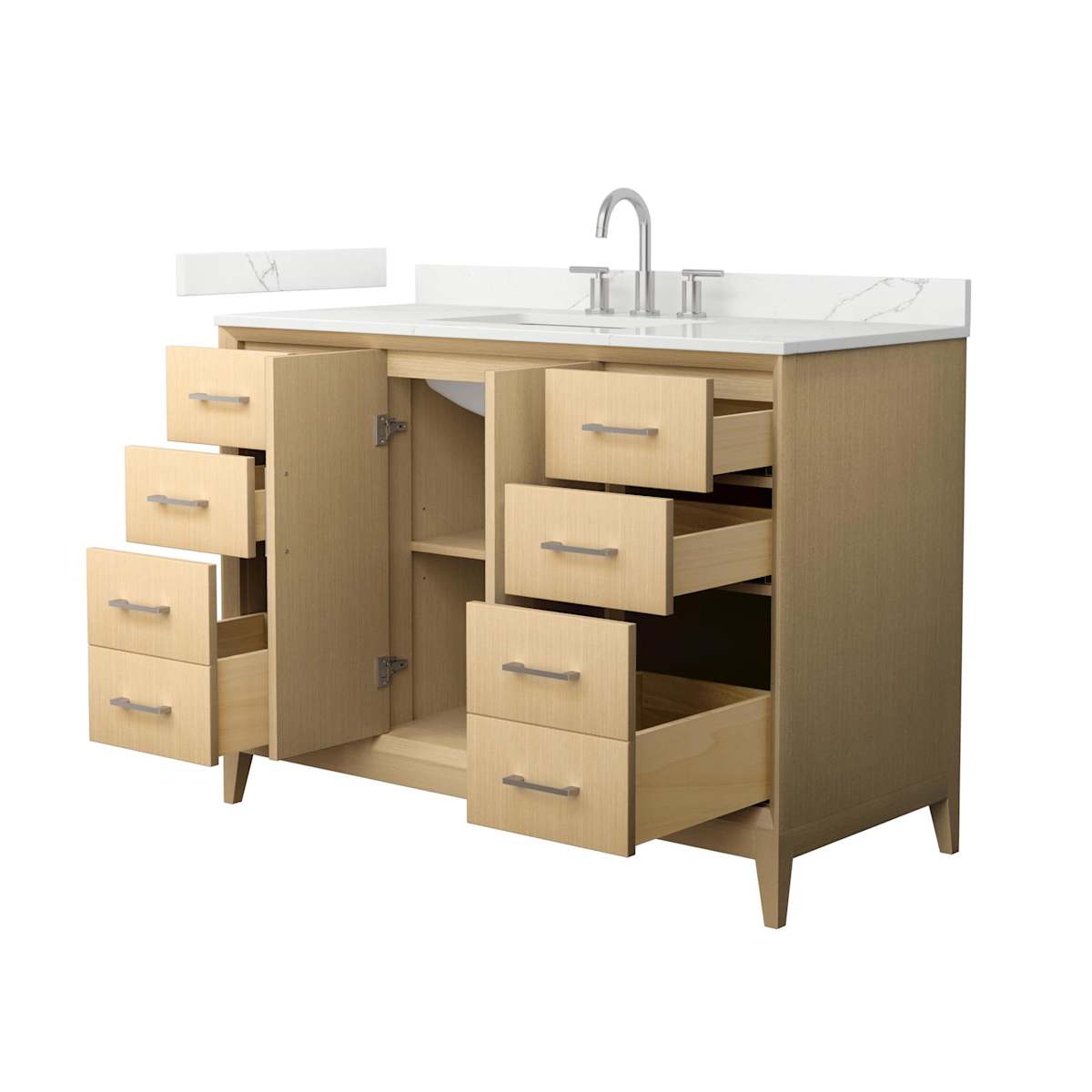 Janna 48" Free Standing Single Basin Vanity Set with Cabinet and Quartz Vanity Top - image 8