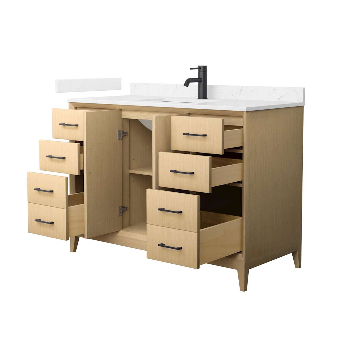 Janna 48" Free Standing Single Basin Vanity Set with Cabinet and Cultured Marble Vanity Top