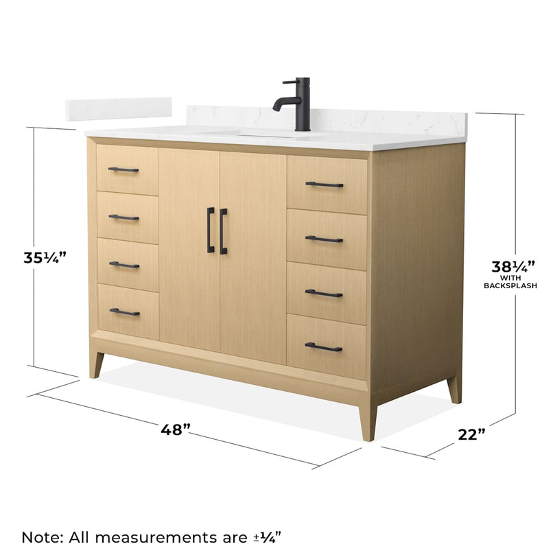 Janna 48" Free Standing Single Basin Vanity Set with Cabinet and Cultured Marble Vanity Top - image 4