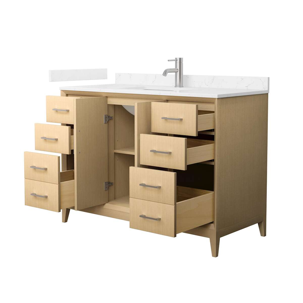 Janna 48" Free Standing Single Basin Vanity Set with Cabinet and Cultured Marble Vanity Top