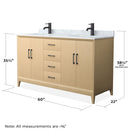 Janna 60" Free Standing Double Basin Vanity Set with Cabinet and Marble Vanity Top - image 4