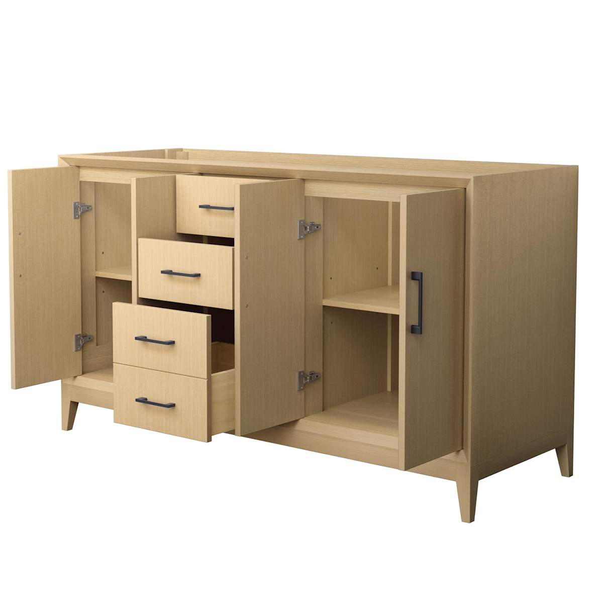 Janna 60" Double Free Standing Vanity Cabinet Only - Less Vanity Top