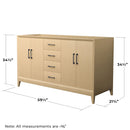 Janna 60" Double Free Standing Vanity Cabinet Only - Less Vanity Top - image 3