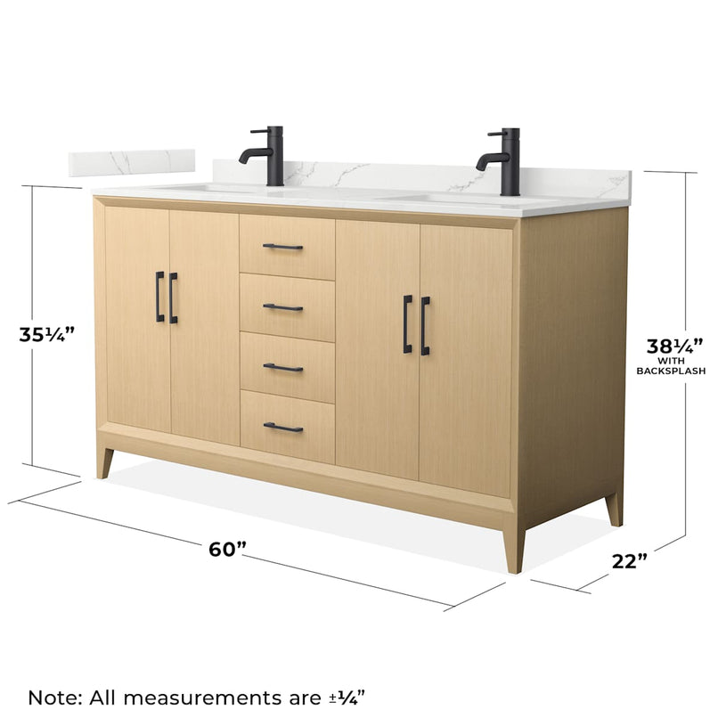 Janna 60" Free Standing Double Basin Vanity Set with Cabinet and Quartz Vanity Top - image 5