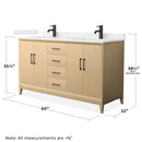 Janna 60" Free Standing Double Basin Vanity Set with Cabinet and Cultured Marble Vanity Top - image 5