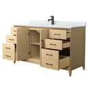 Janna 60" Free Standing Single Basin Vanity Set with Cabinet and Marble Vanity Top - image 2