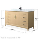 Janna 60" Free Standing Single Basin Vanity Set with Cabinet and Marble Vanity Top - image 4