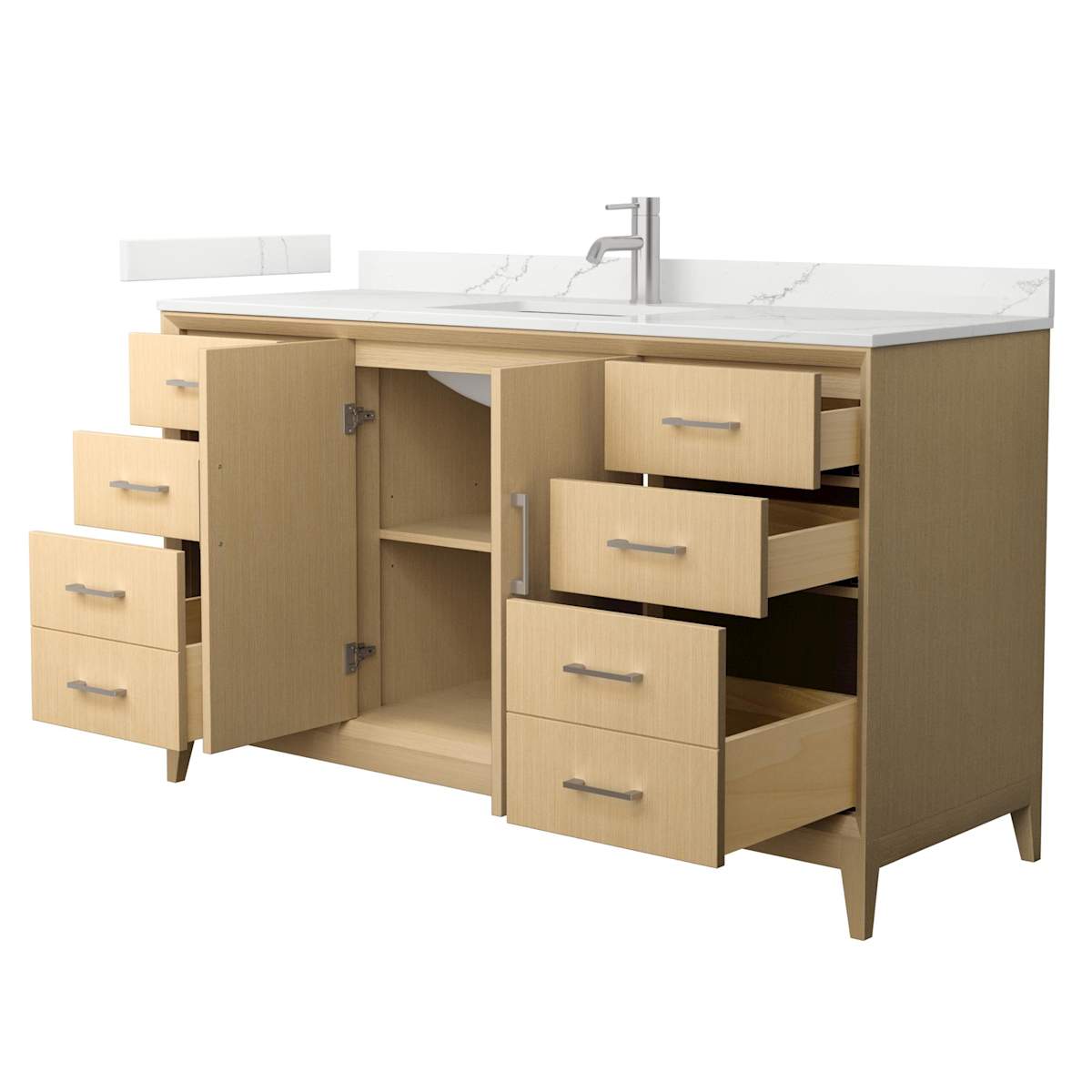 Janna 60" Free Standing Single Basin Vanity Set with Cabinet and Quartz Vanity Top - image 8