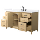 Janna 60" Free Standing Single Basin Vanity Set with Cabinet and Quartz Vanity Top - image 7