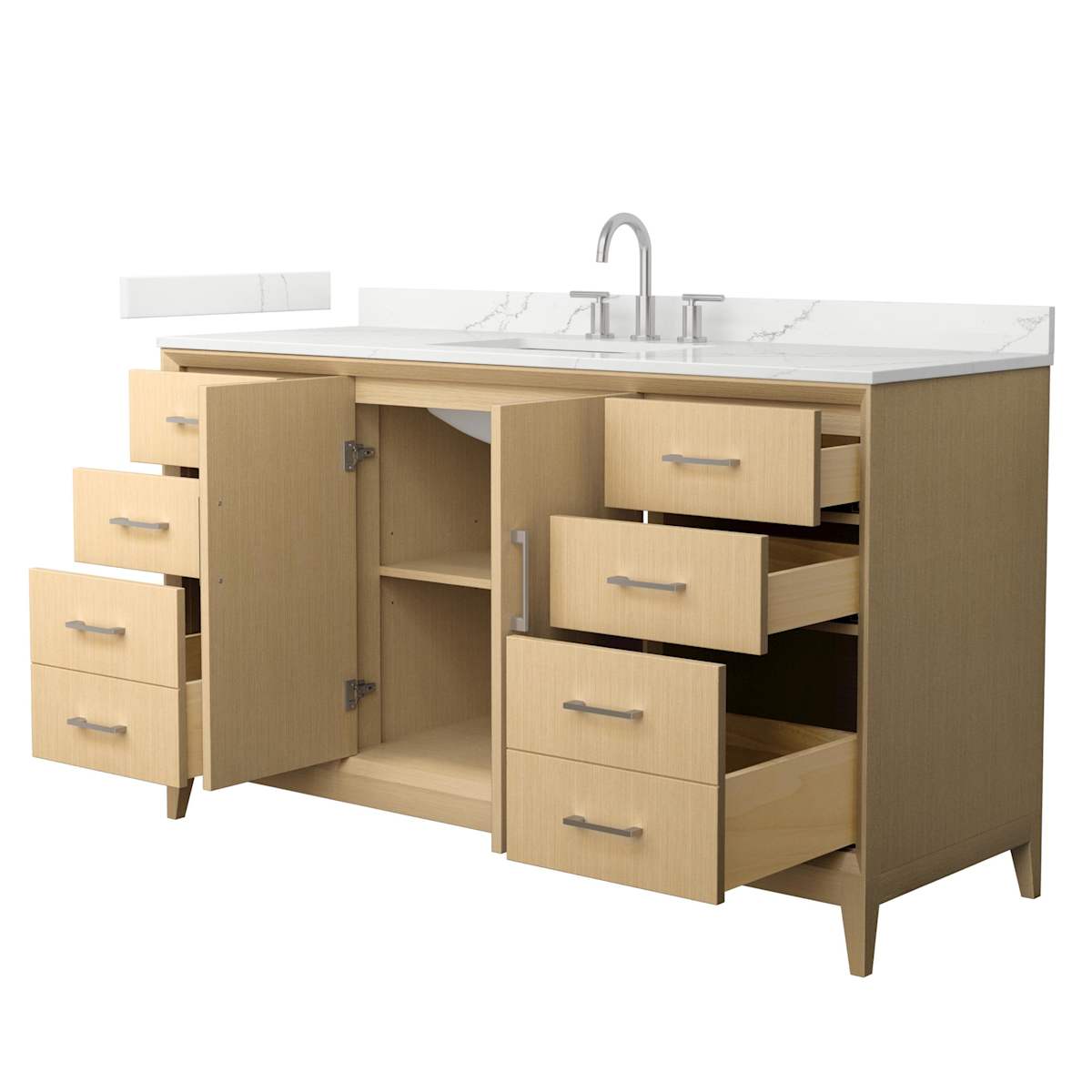 Janna 60" Free Standing Single Basin Vanity Set with Cabinet and Quartz Vanity Top - image 8