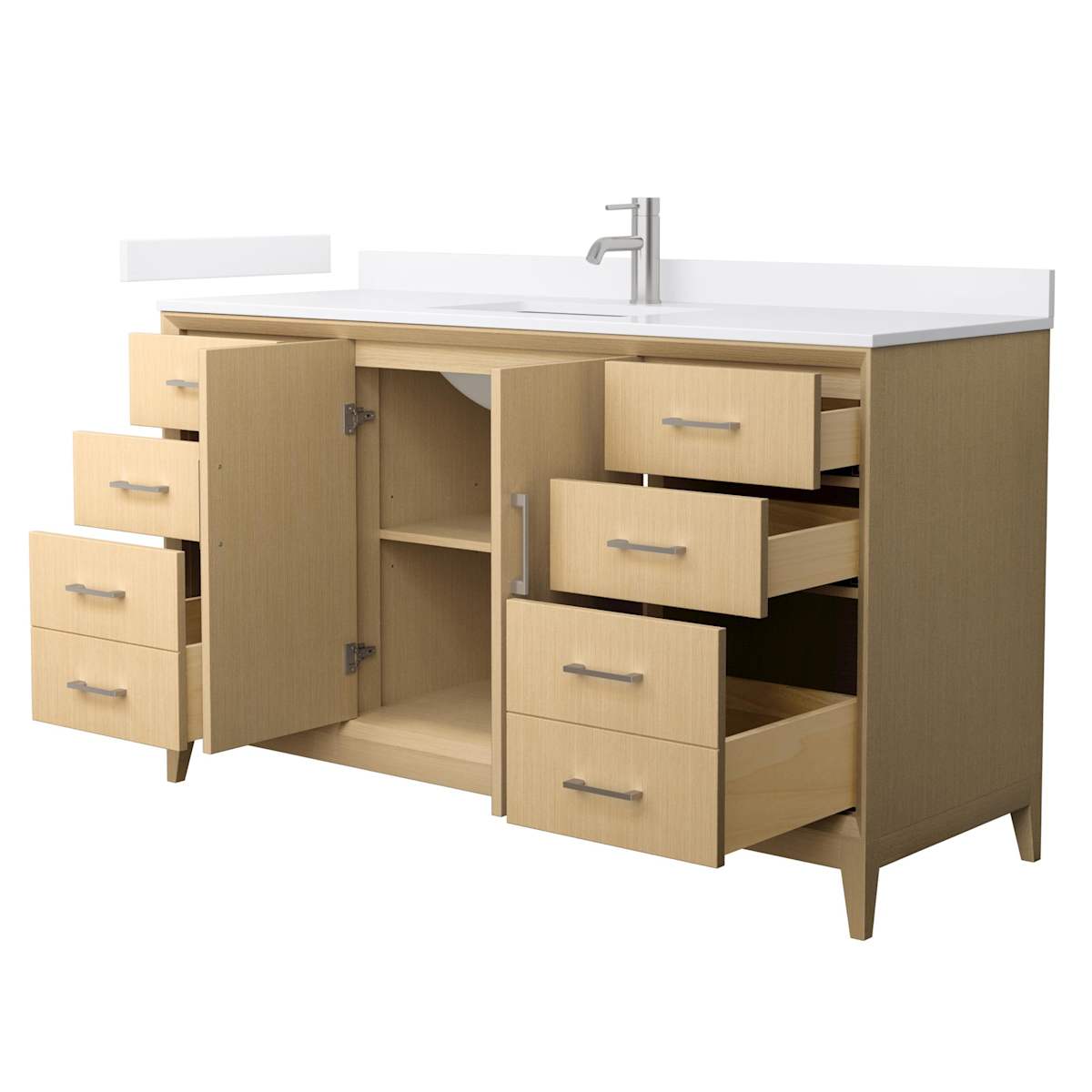Janna 60" Free Standing Single Basin Vanity Set with Cabinet and Cultured Marble Vanity Top - image 9