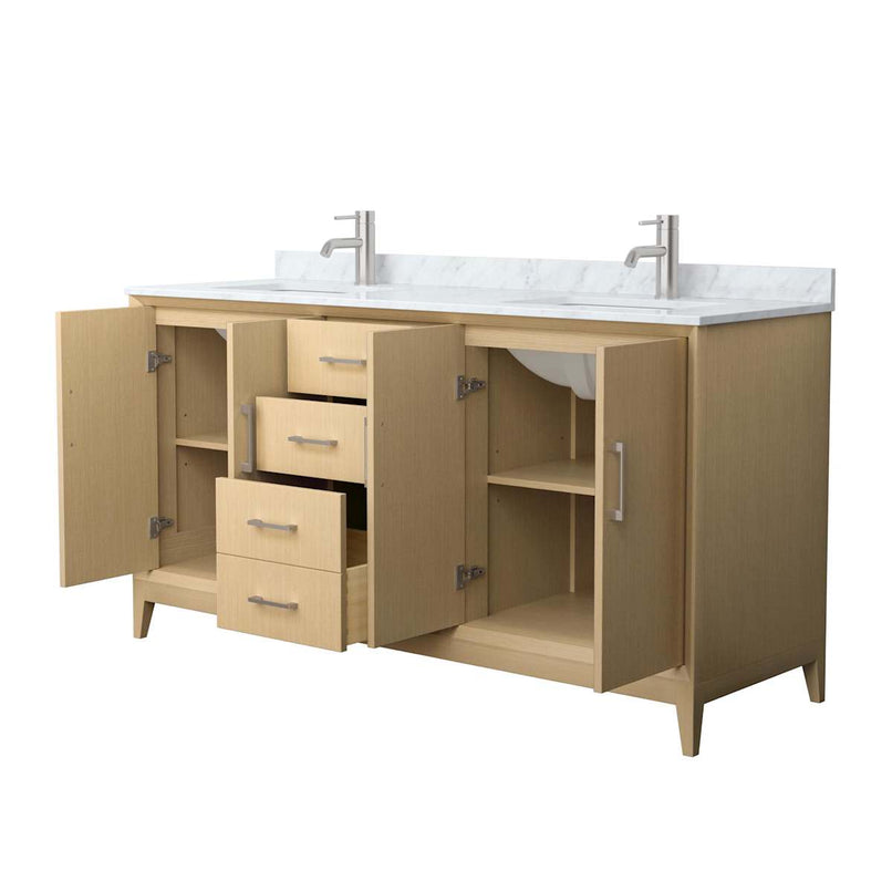Janna 66" Free Standing Double Basin Vanity Set with Cabinet and Marble Vanity Top - image 6
