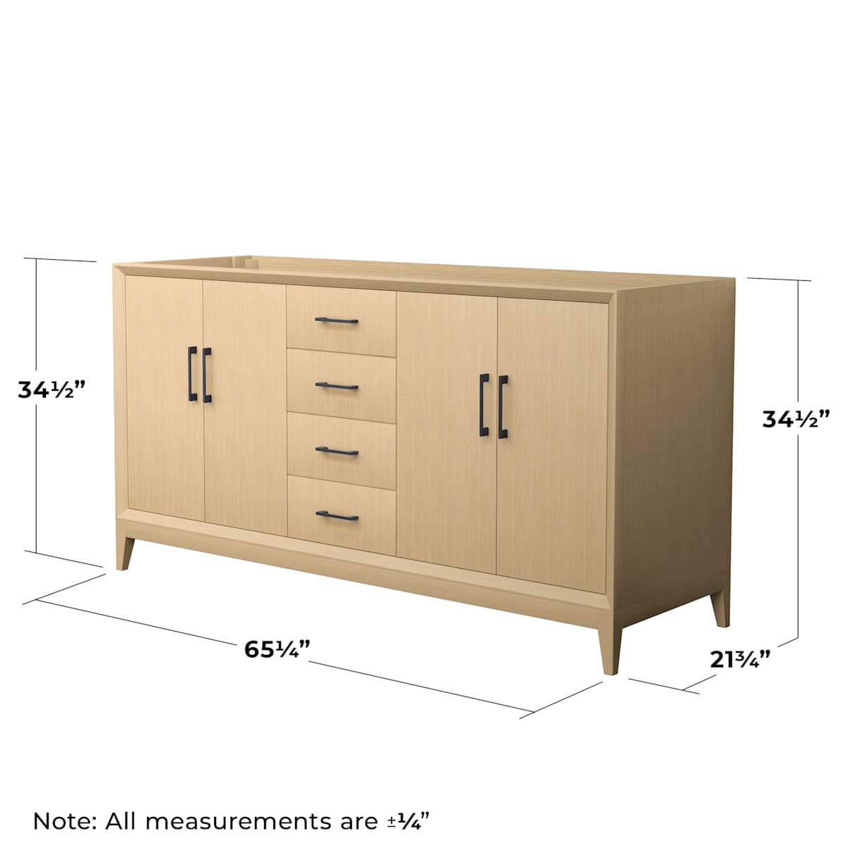 Janna 66" Double Free Standing Vanity Cabinet Only - Less Vanity Top